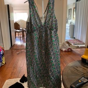 Patrick Gerard peacock pattern dress. Worn a lot but still looks‎ goid